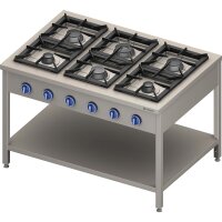 Gasherd Serie 900 - 6-Brenner (3,5+3x5+2x7), 32,5 kW,...
