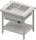 Warmausgabe mit einem Bain-Marie-Becken 2x GN1/1, 920x750x880, Edelstahlabdeckung