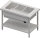 Warmausgabe mit einem Bain-Marie-Becken 3x GN1/1, 1245x750x880, Edelstahlabdeckung