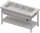 Warmausgabe mit einem Bain-Marie-Becken 4x GN1/1, 1570x750x880, Edelstahlabdeckung