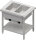 Warmausgabe mit Bain-Marie 2x GN1/1 Einzelbecken, 920x750x880, Edelstahlabdeckung