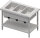 Warmausgabe mit Bain-Marie 3x GN1/1 Einzelbecken, 1245x750x880, Edelstahlabdeckung