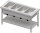 Warmausgabe mit Bain-Marie 4x GN1/1 Einzelbecken, 1570x750x880, Edelstahlabdeckung