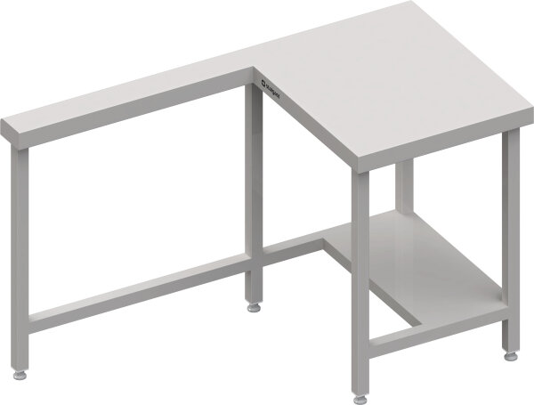 Kassenstation mit Arbeitsfläche rechts 1400x750x880 mm Edelstahlarbeitsplatte