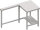 Kassenstation mit Arbeitsfläche rechts 1400x750x880 mm Edelstahlarbeitsplatte
