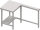 Kassenstation mit Arbeitsfläche links 1400x750x880 mm Edelstahlarbeitsplatte