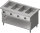 Bain-Marie-Station "Free Flow" 4x GN1/1-Becken, 1465x750x880 mm Edelstahlabdeckung