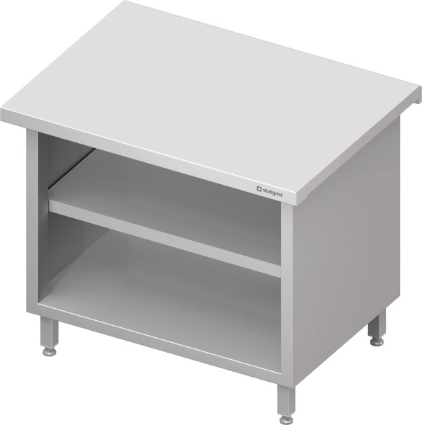 Neutralausgabe "Free Flow" mit offenem Unterschrank 1200x750x880 mm, Edelstahldeckplatte
