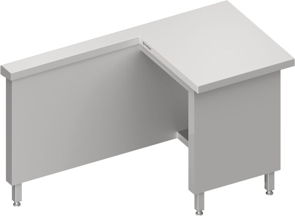 Kassenstation "Free Flow" Arbeitsbereich rechts 1400x750x880 mm, Edelstahldeckplatte
