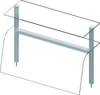 Doppel-Glas-Aufsatzbord mit Hustenschutz und Beleuchtung...