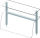 Doppel-Glas-Aufsatzbord mit Hustenschutz und Beleuchtung 1122x455x700 mm für Speisenausgabesysteme