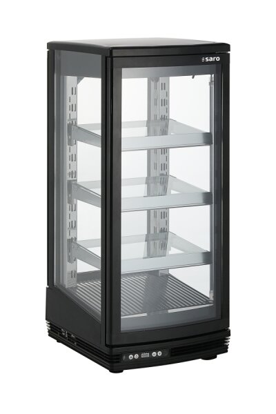 Saro Kühlvitrine SC 95 mit LED-Beleuchtung -  83 Liter, Umluftkühlung, Schwarz