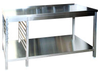 Edelstahl Arbeitstisch mit GN-Winkel links GN1/1...
