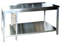 Edelstahl Arbeitstisch mit GN-Winkel links GN1/1...
