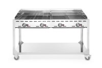 Gastro Grillsystem 22 kW – Mit Rollen, 4 Brenner,...