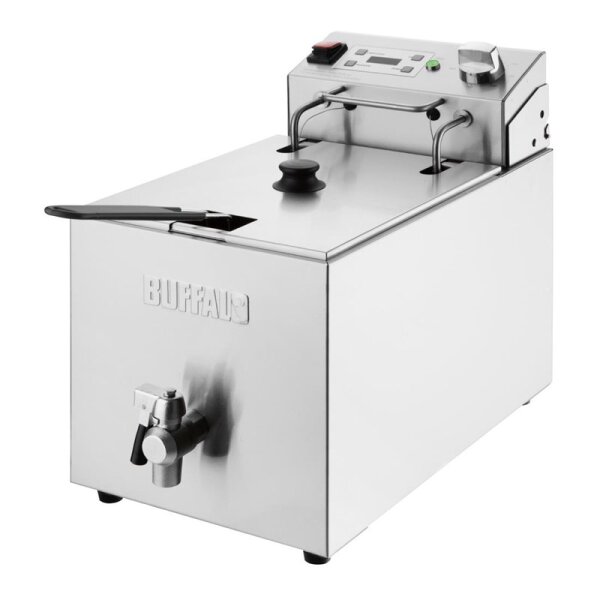 Buffalo Einzelne elektrische Fritteuse mit Timer 8Ltr