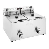 Buffalo Doppelfritteuse mit Timer 2x8Ltr