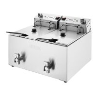 Buffalo Doppelfritteuse mit Timer 2x8Ltr