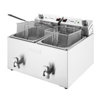 Buffalo Doppelfritteuse mit Timer 2x8Ltr