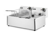 Hendi Fritteuse mit Kaltzone - 2x 6 Liter, Edelstahl, 230 V