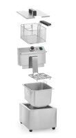 Elektro Fritteuse mit 8 Liter - 1 Becken, Edelstahl, Tischmodell