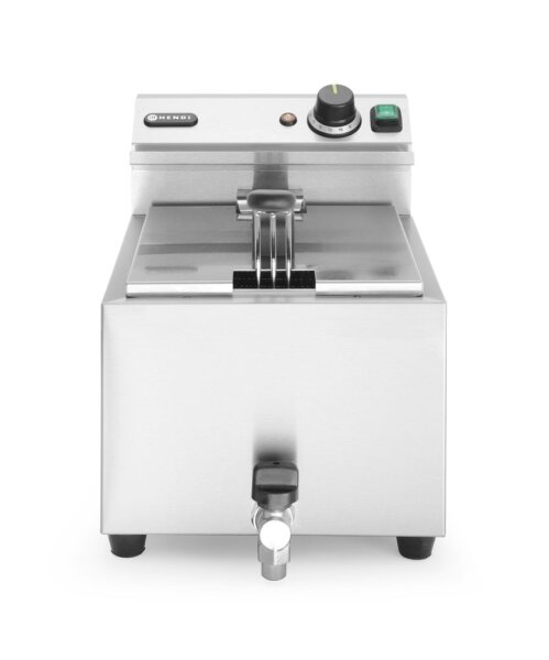 Profi Line Tischfritteuse 8 Liter - Edelstahl mit Ablasshahn, 3,5 kW