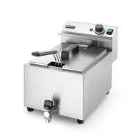 Profi Line Tischfritteuse 8 Liter - Edelstahl mit Ablasshahn, 3,5 kW