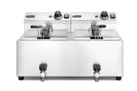 Hendi Elektro Fritteuse 2×8 Liter - mit Ablasshahn,...