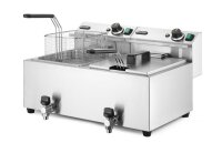 Hendi Elektro Fritteuse 2×8 Liter - mit Ablasshahn,...