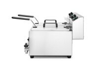 Hendi Elektro Fritteuse 2×8 Liter - mit Ablasshahn, Kältezone, Edelstahl