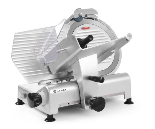 Hendi Aufschnittmaschine Profi Line 300 - stufenlos einstellbar 0–14 mm, aus Aluminium