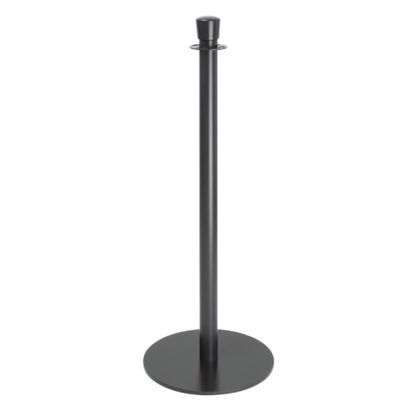 Bolero Flache Basis Barrierepfosten Schwarz (2 Stück)