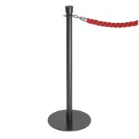 Bolero Flache Basis Barrierepfosten Schwarz (2 Stück)