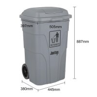 Jantex 120Ltr Mülltonne mit Fußpedal Grau