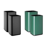 Bolero Quadratischer Abfalleimer Titanium Schwarz 10Ltr