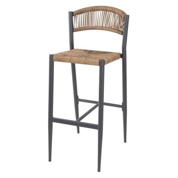 Bolero Eden PE Twist Rattan Outdoor Barhocker Natur (2 Stück)
