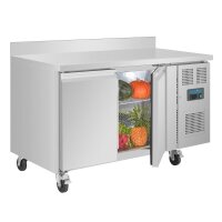 Polar U-Serie Doppel-Tür Thekenkühlschrank mit Aufkantung 282Ltr