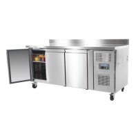 Polar U-Serie Arbeitsplattenkühlschrank mit drei Türen und Aufkantung 417Ltr