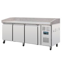 Polar Serie U Patisserie Vorbereitungskühltisch 3-türig mit Marmorarbeitsfläche