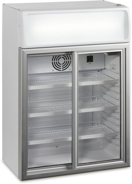 Getränkekühlschrank mit Werbetafel SLDG100 - Schloss & LED-Beleuchtung, 100 Liter
