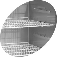 Edelstahl Kühlschrank mit 520 Liter - Glastür, Umluftkühlung, GN 2/1