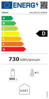 Esta Glastürkühlschrank 298 Liter - Thermoglastür, Schloss, LED Innenbeleuchtung
