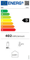 Esta Tischkühlschrank 84 Liter - mit Thermoglastür, LED Innenbeleuchtung & Schloss