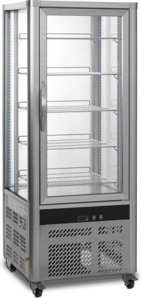 Esta Kühlvitrine mit LED-Beleuchtung, 4-seitig verglast, mit Rollen, +2 bis +12 °C