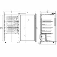 Gastro Kühlschrank mit selbstschließende Tür - 102 Liter, Umluft, silber