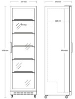 Esta Getränkekühlschrank mit 1 Glastür - Extra große Präsentationsfläche, mobil