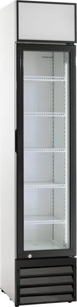 Gastro Kühlschrank Slimline mit 160 Liter - 1 Glastür, Umluft, abschließbar