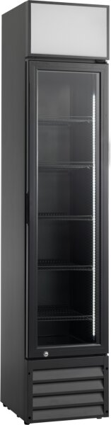 Esta Kühlschrank mit 160 Liter - schmal, 1 Glastür, schwarz