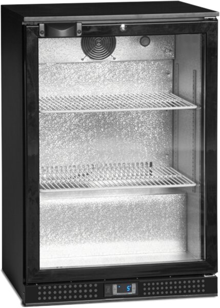 Esta Unterbaukühlschrank mit Glastür - 125 Liter, LED-Beleuchtung, schwarz