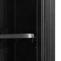 Esta Glastürkühlschrank mit 182 Liter Slimline - Umluftkühlung, schwarz